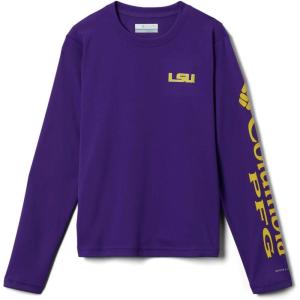 Columbia Youth Unisex Collegiate Terminal Tackle Long Sleeve Shirt(Lsu – Vivid Purple/Yellow)