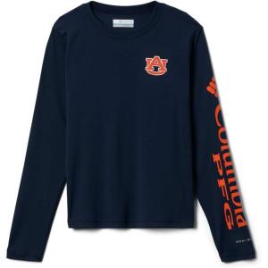 Columbia Youth Unisex Collegiate Terminal Tackle Long Sleeve Shirt(Orange navy)