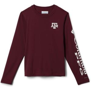 Columbia Youth Unisex Collegiate Terminal Tackle Long Sleeve Shirt(Tam – Deep Maroon/White)