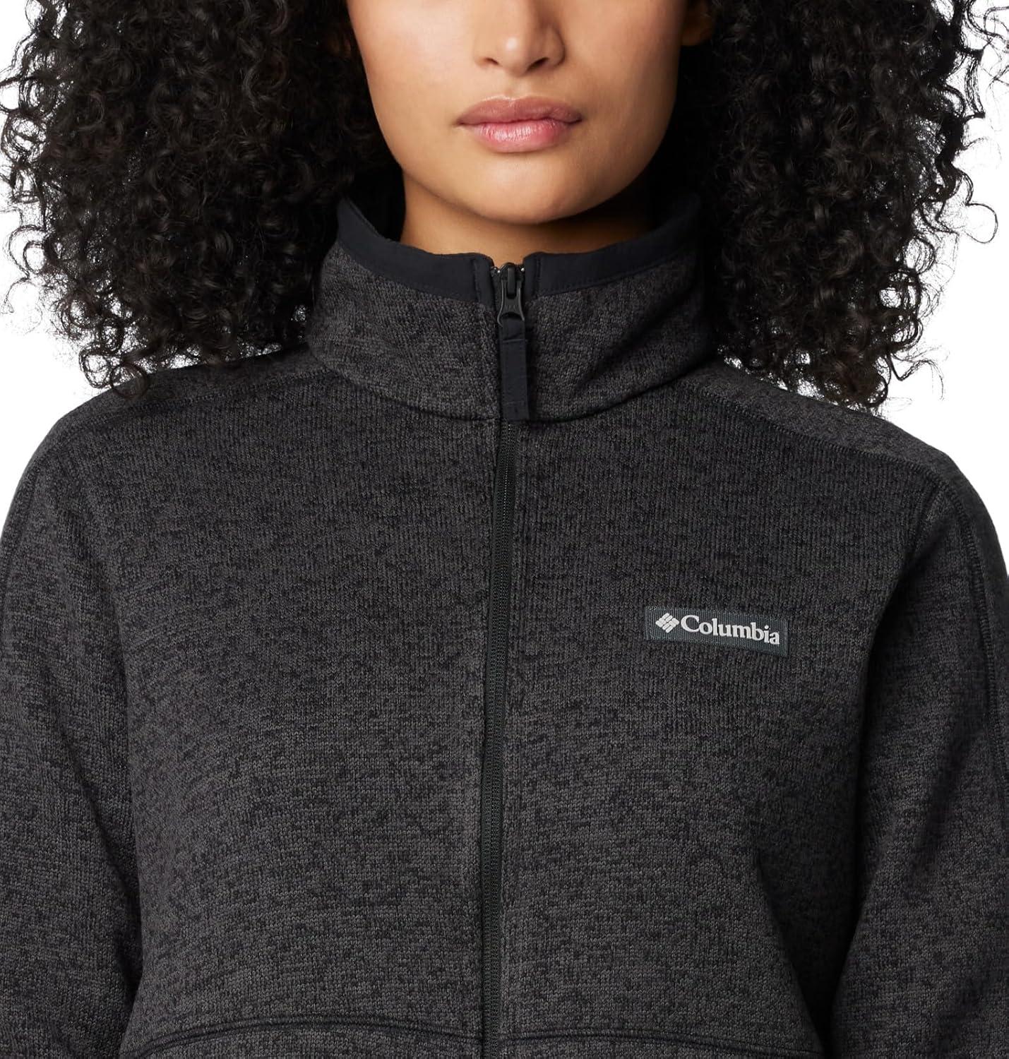 imageColumbia Womens Sweater Weather II Full Zip Fleece Jacket Black Heather Medium