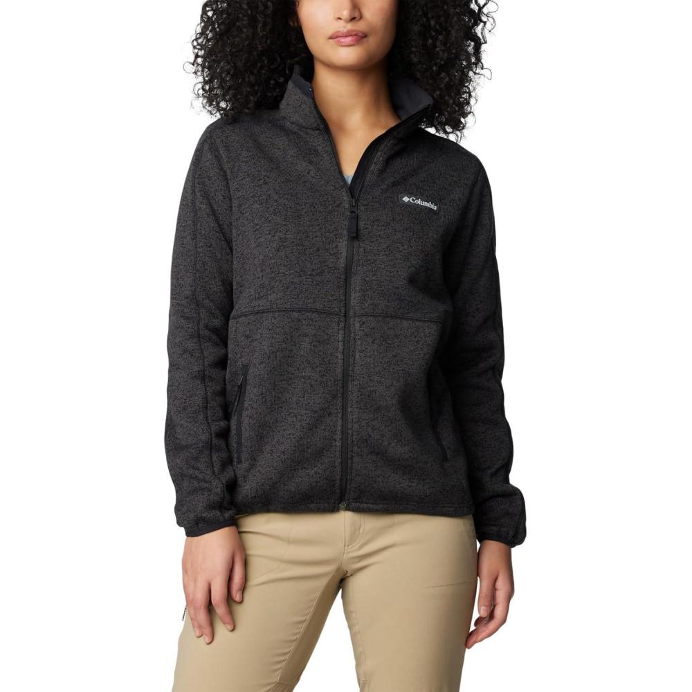imageColumbia Womens Sweater Weather II Full Zip Fleece Jacket Black Heather Medium