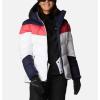 Columbia Womens Abbott Peak II Insulated Jacket(White/Dark Nocturnal/Bright Geranium)