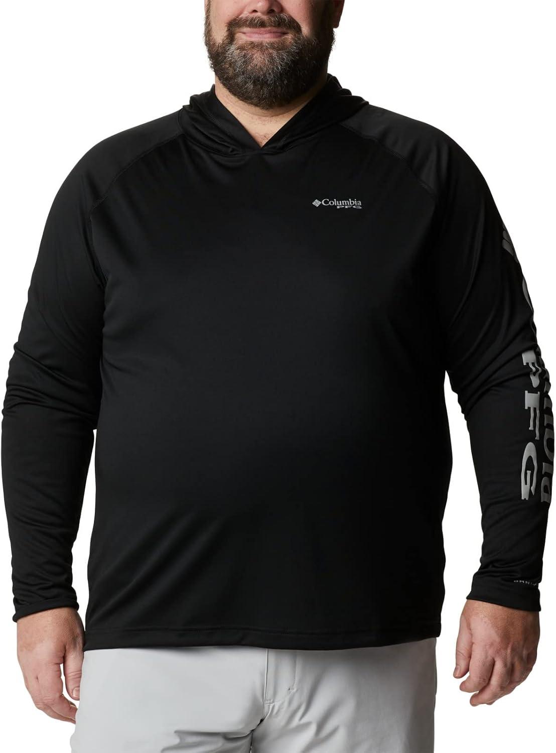 imageColumbia Mens Terminal Tackle Big amp Tall HoodieBlackCool Grey Logo