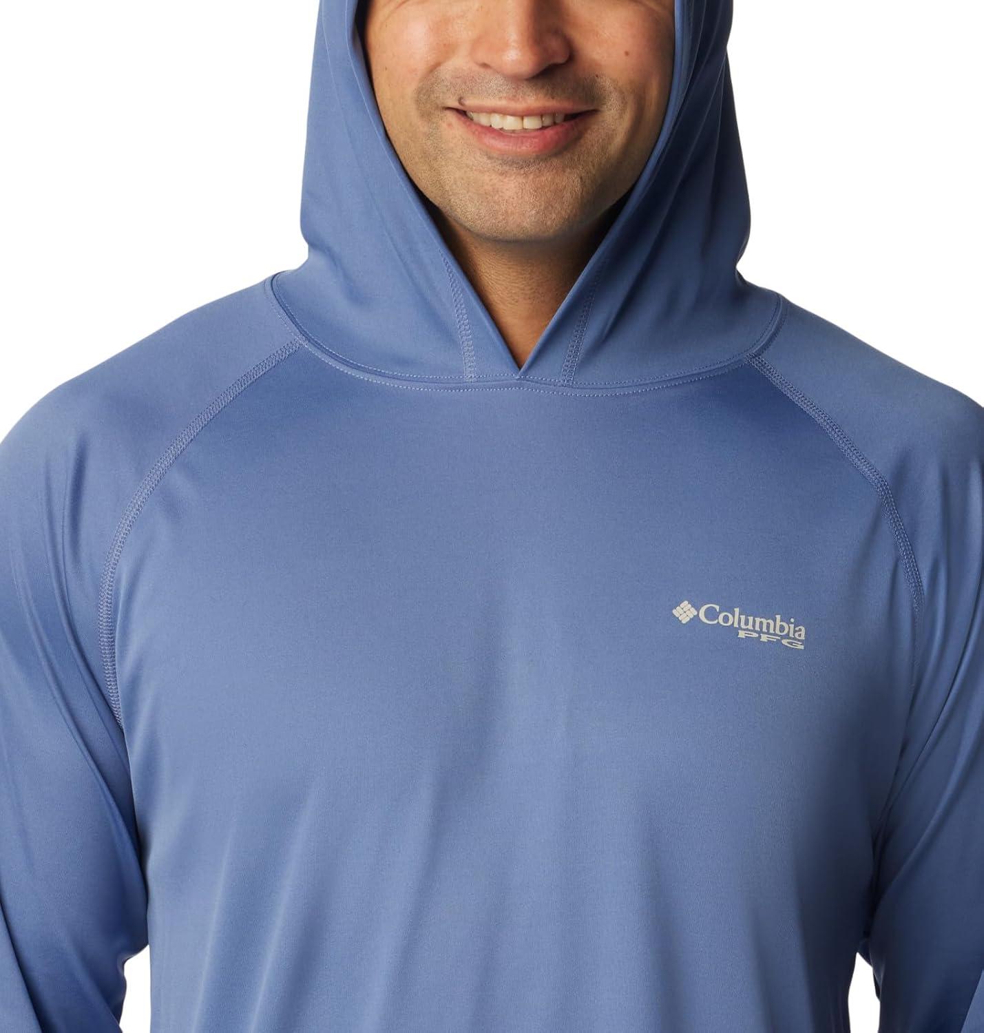 imageColumbia Mens Terminal Tackle Big amp Tall HoodieBluebellCool Grey Logo