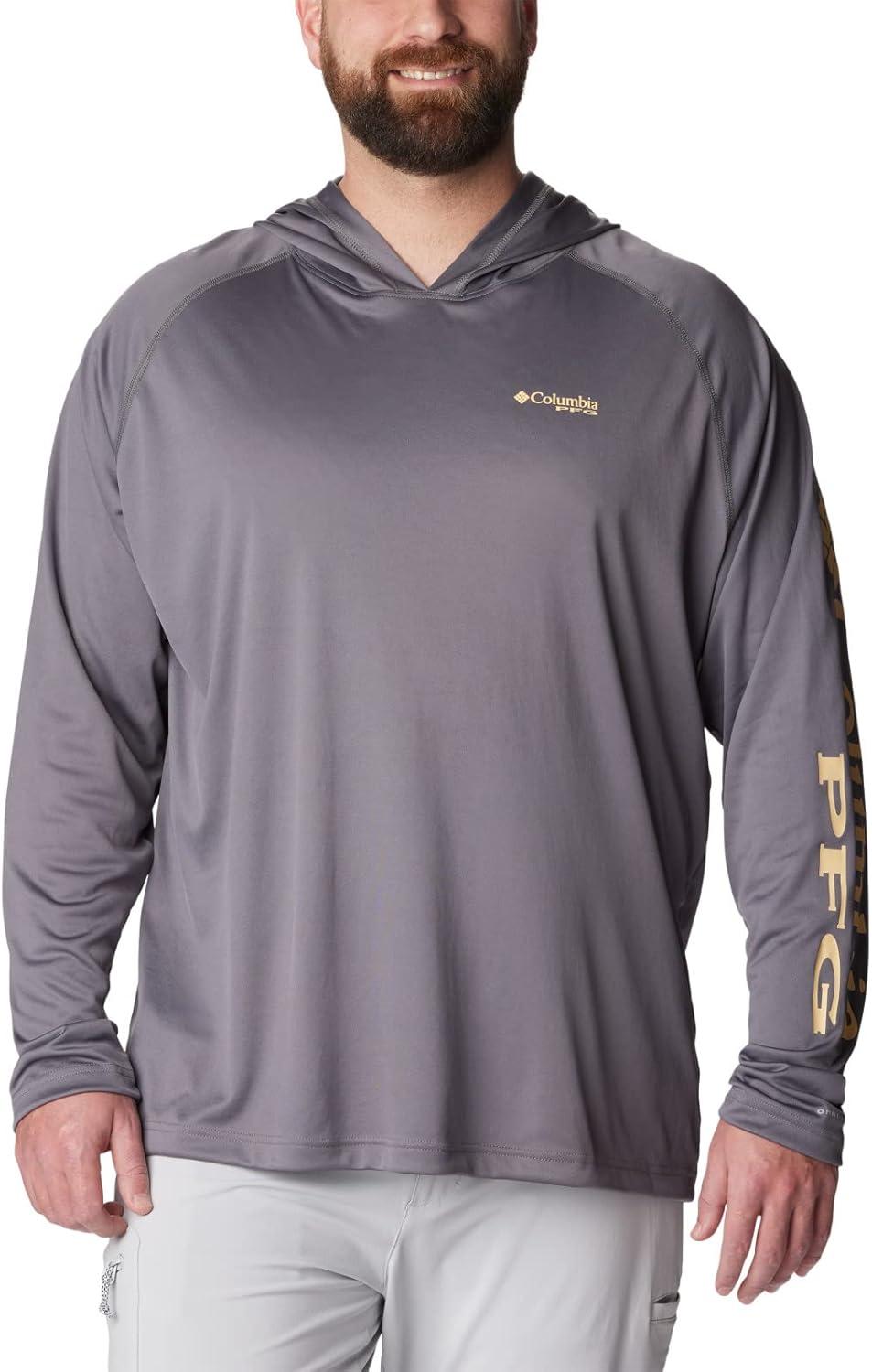 imageColumbia Mens Terminal Tackle Big amp Tall HoodieCity GreyCocoa Butter Logo