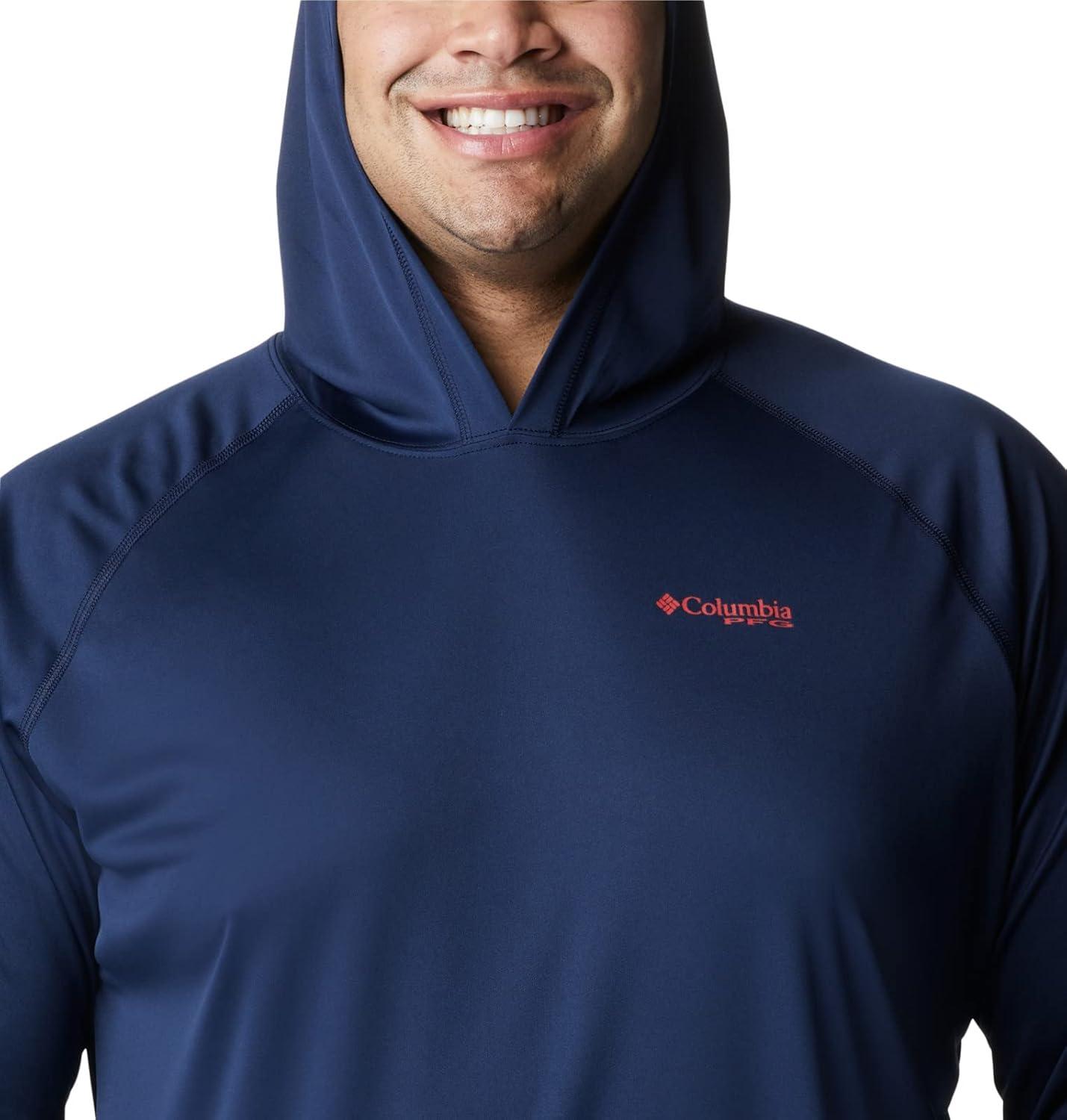 imageColumbia Mens Terminal Tackle Big amp Tall HoodieCollegiate NavySunset Red Logo