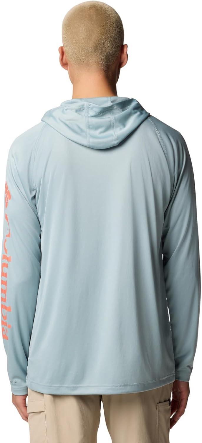 imageColumbia Mens Terminal Tackle Big amp Tall HoodieCrushed BlueFaded Peach Logo
