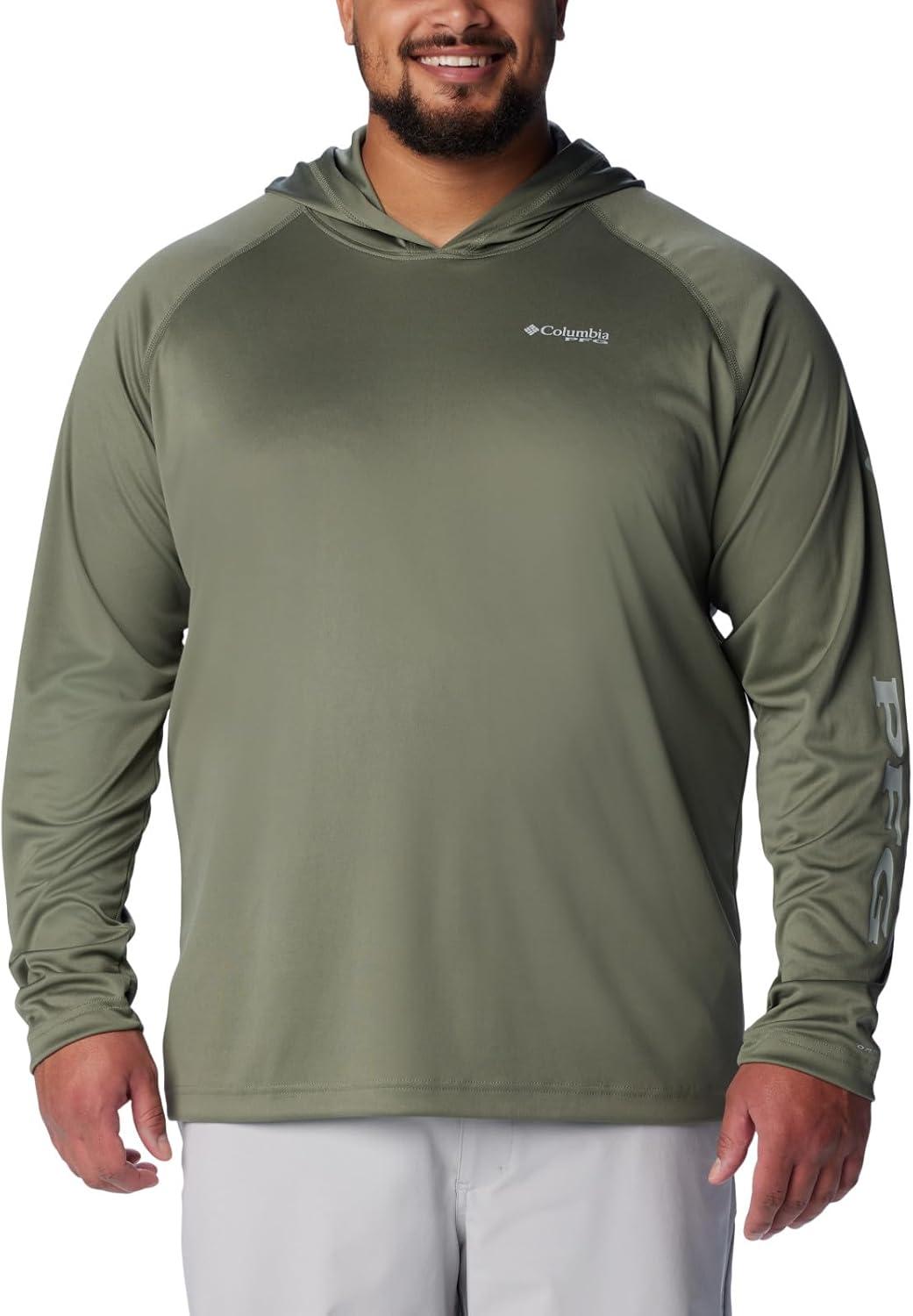 imageColumbia Mens Terminal Tackle Big amp Tall HoodieCypressCool Grey Logo