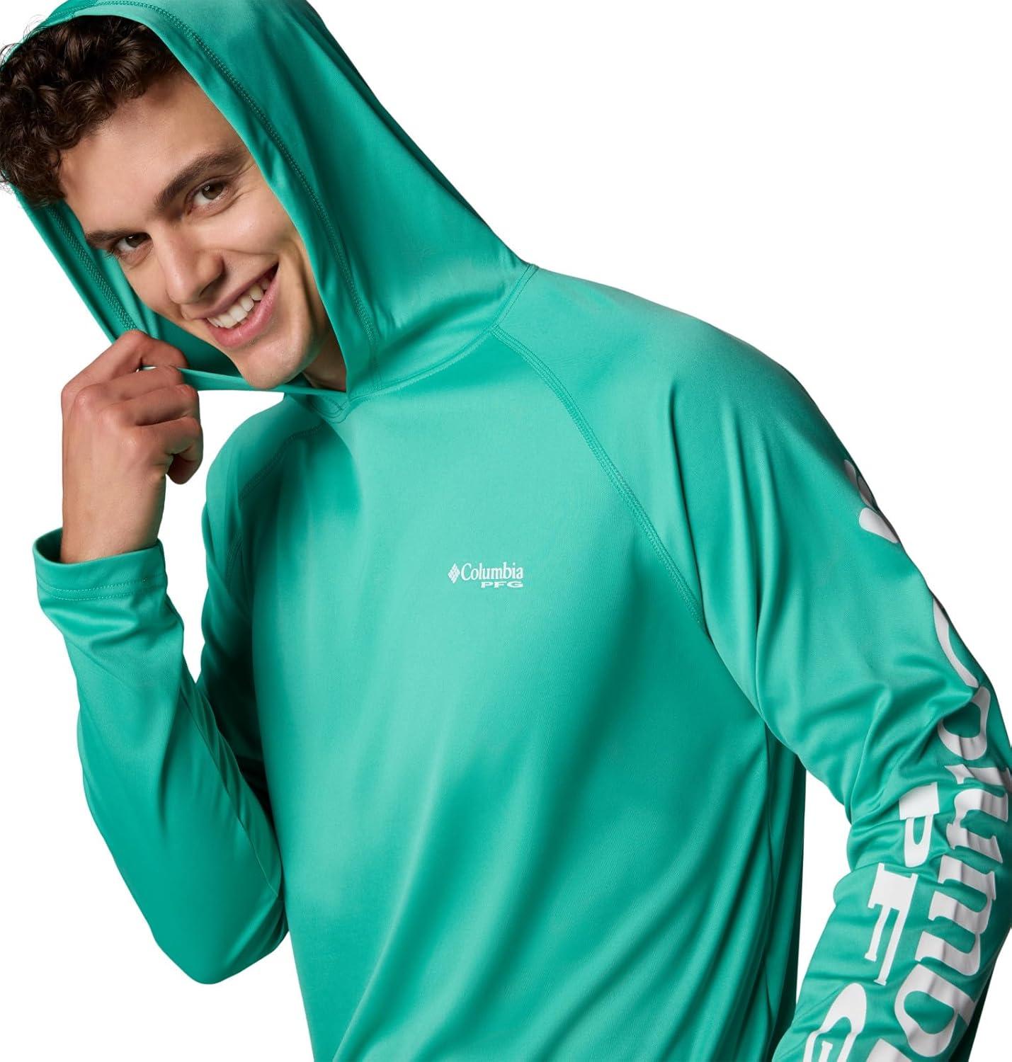 imageColumbia Mens Terminal Tackle Big amp Tall HoodieGlaze GreenWhite Logo