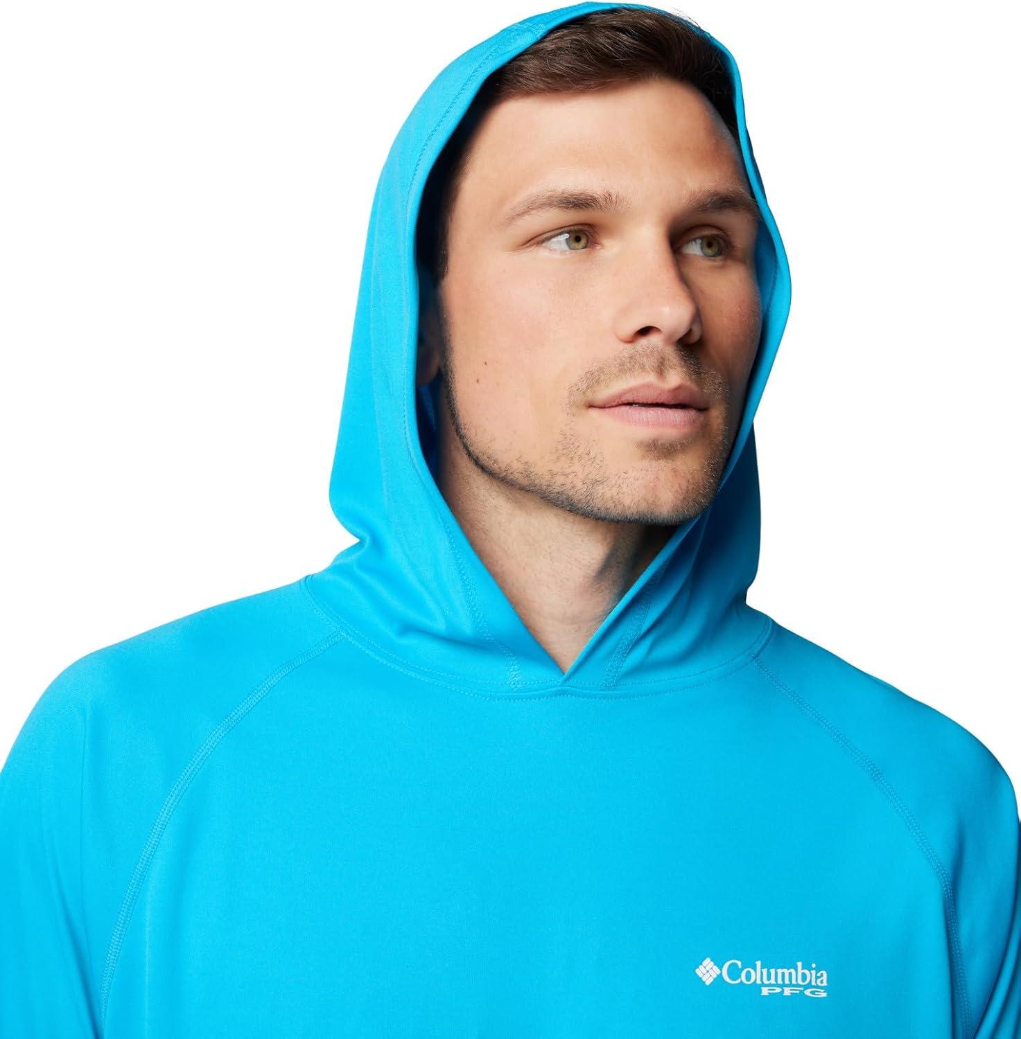 imageColumbia Mens Terminal Tackle Big amp Tall HoodieOcean BlueWhite Logo