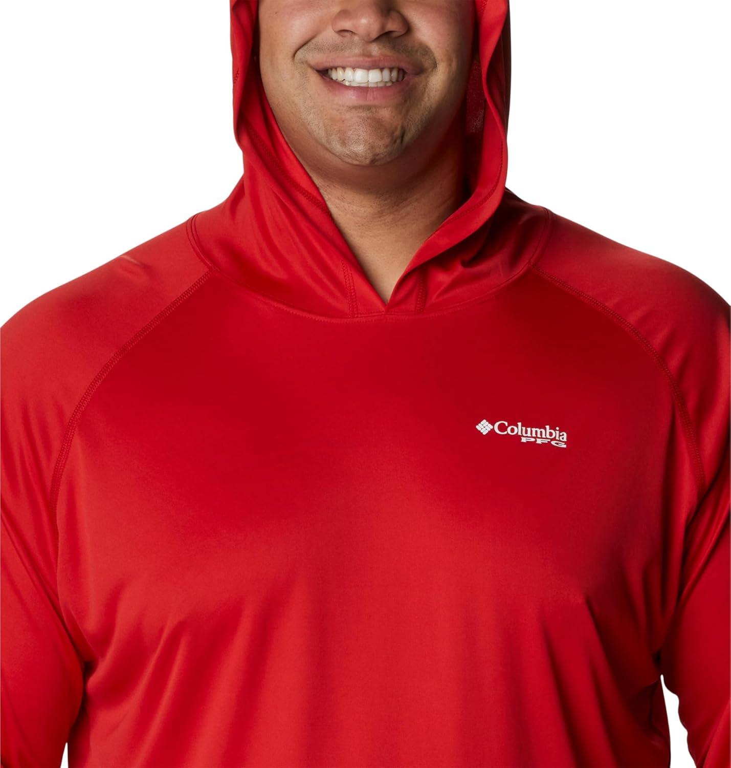 imageColumbia Mens Terminal Tackle Big amp Tall HoodieRed SparkWhite Logo