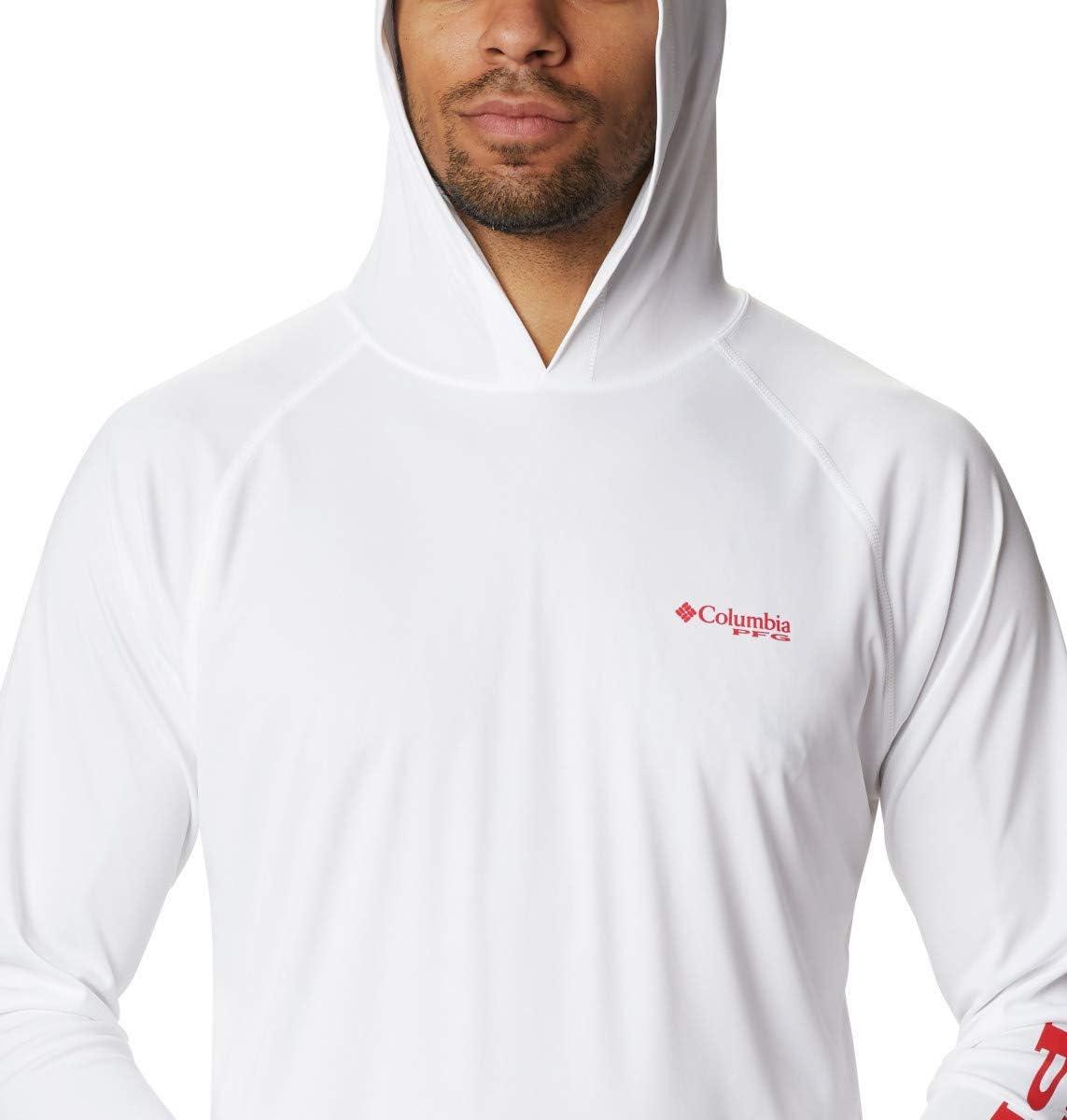 imageColumbia Mens Terminal Tackle Big amp Tall HoodieWhiteRed Spark Logo