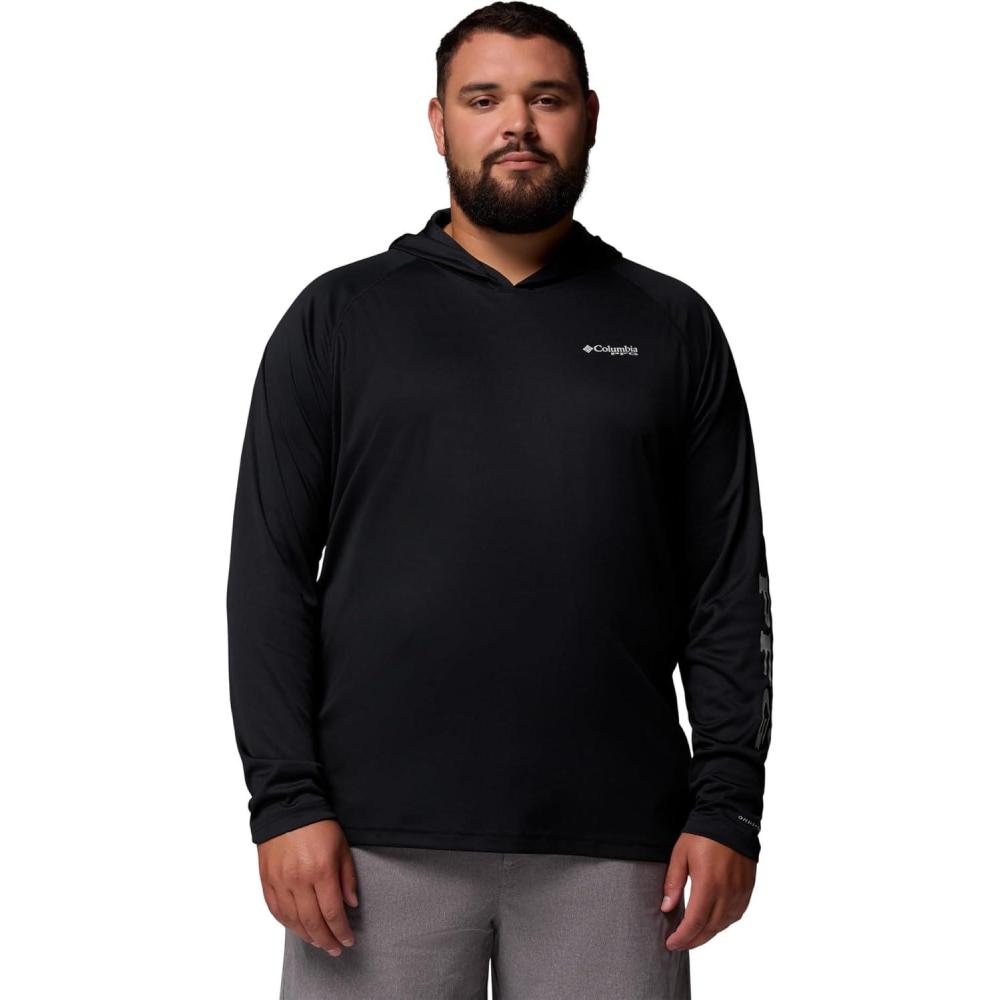 imageColumbia Mens Terminal Tackle Big amp Tall HoodieBlackCool Grey Logo