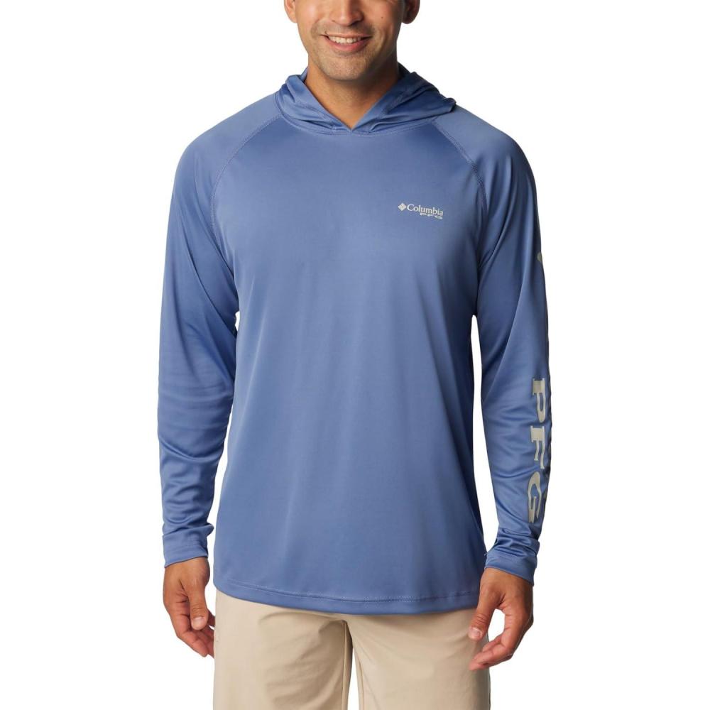 imageColumbia Mens Terminal Tackle Big amp Tall HoodieBluebellCool Grey Logo