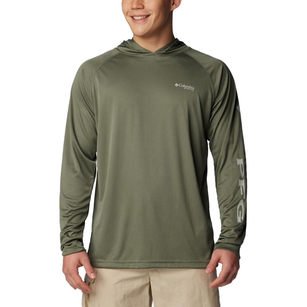 imageColumbia Mens Terminal Tackle Big amp Tall HoodieCypressCool Grey Logo