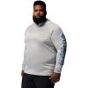 Columbia Men’s Terminal Tackle Big & Tall Hoodie(Cool Grey Heather/Vivid Blue Logo)