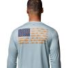 Columbia Mens Terminal Tackle PFG Fish Flag Long Sleeve, Crushed Blue/Nocturnal, Medium