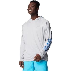 Columbia Men’s Terminal Tackle Big & Tall Hoodie(Cool Grey/Vivid Blue Logo)