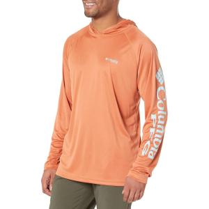 Columbia Men’s Terminal Tackle Big & Tall Hoodie(Island Orange/Spring Blue Logo)