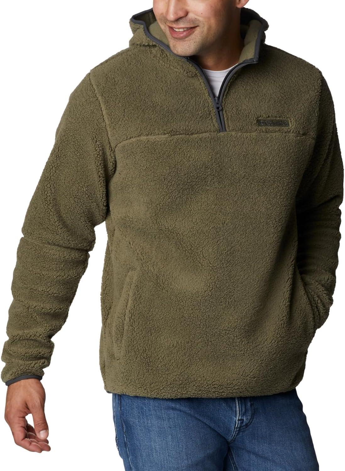 imageColumbia Mens Rugged Ridge III Sherpa Pullover HoodieStone Green