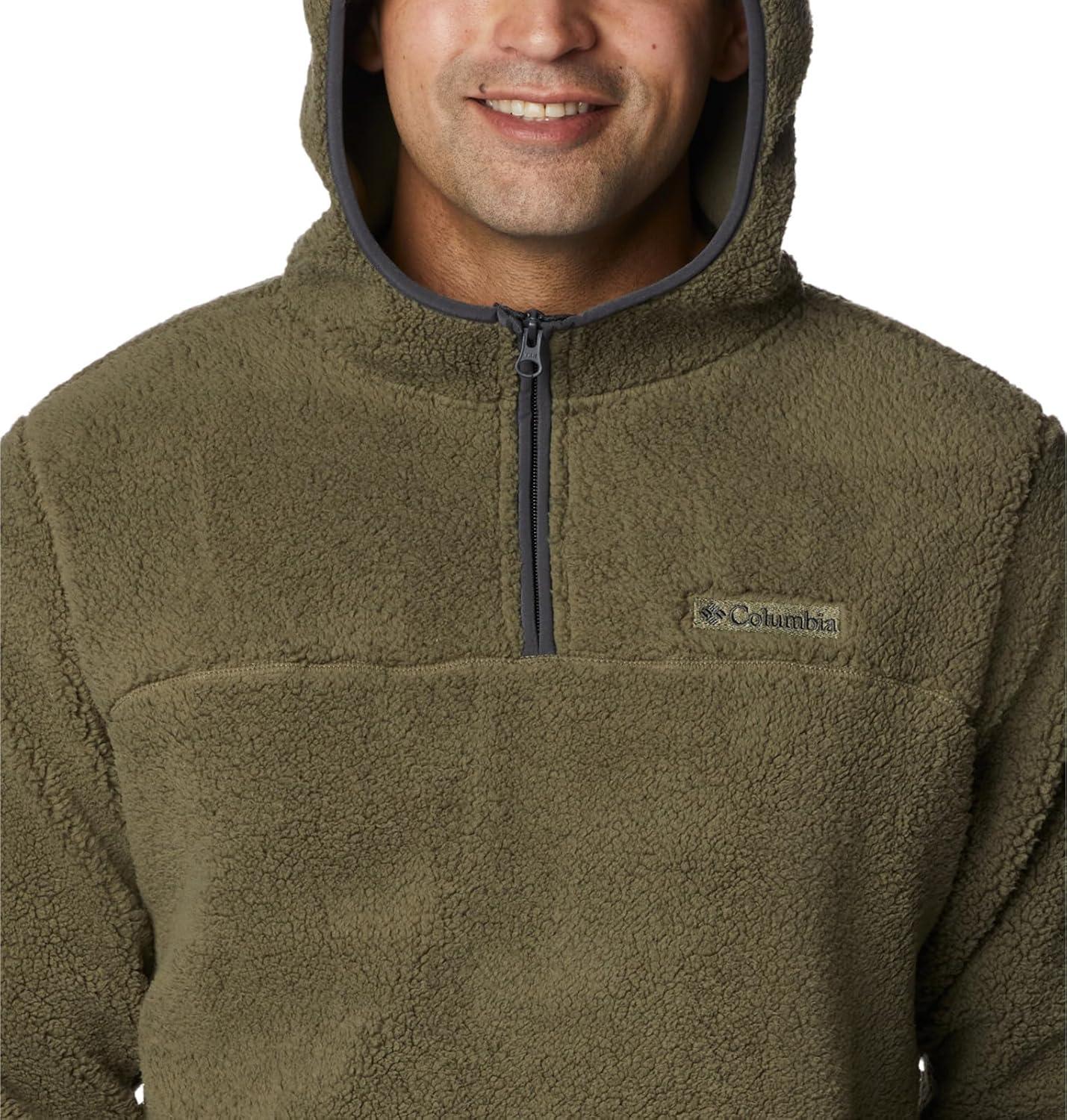 imageColumbia Mens Rugged Ridge III Sherpa Pullover HoodieStone Green