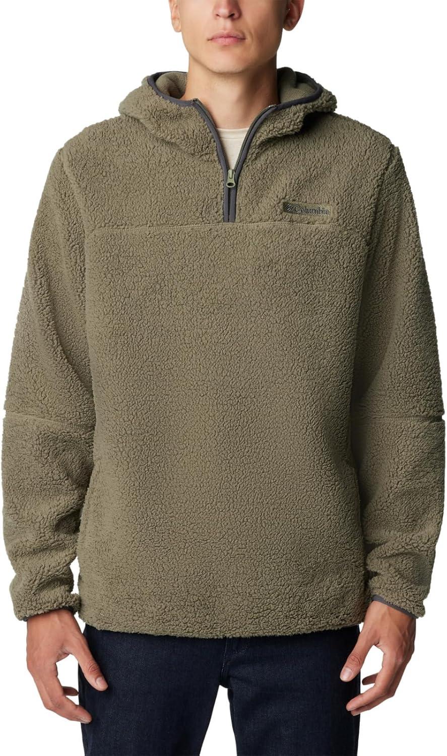 imageColumbia Mens Rugged Ridge III Sherpa Pullover HoodieStone Green