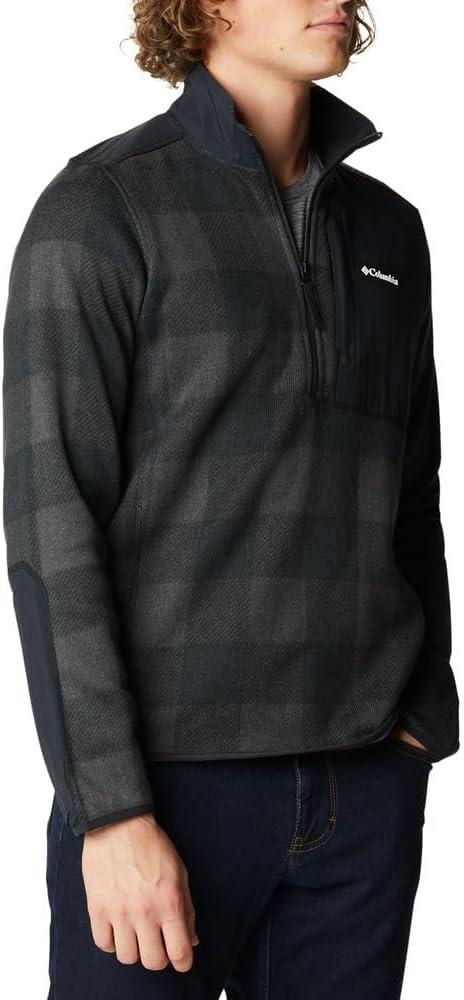 imageColumbia mens Sweater Weather Half ZipBlack Camo BuffaloBlack