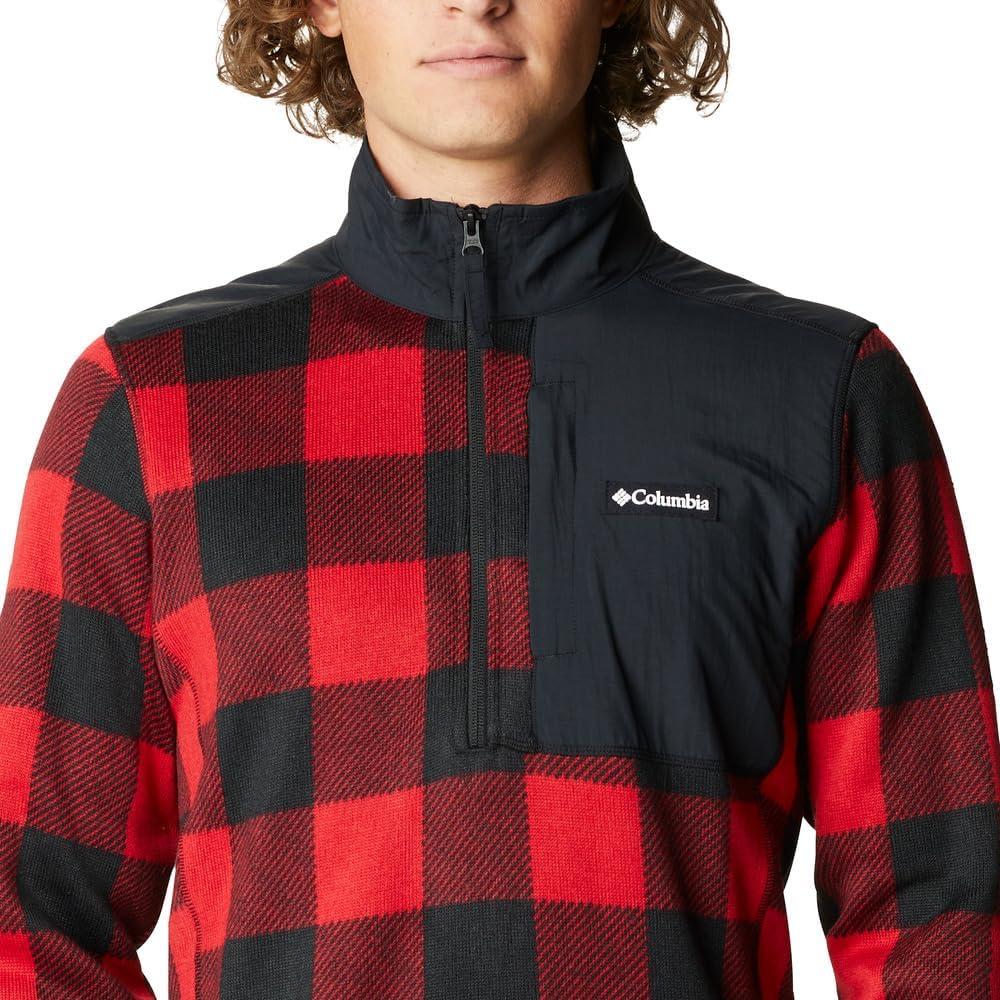 imageColumbia mens Sweater Weather Half ZipMountain Red Buffalo PrintBlack