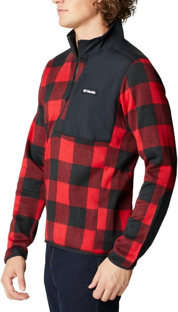 imageColumbia mens Sweater Weather Half ZipMountain Red Buffalo PrintBlack