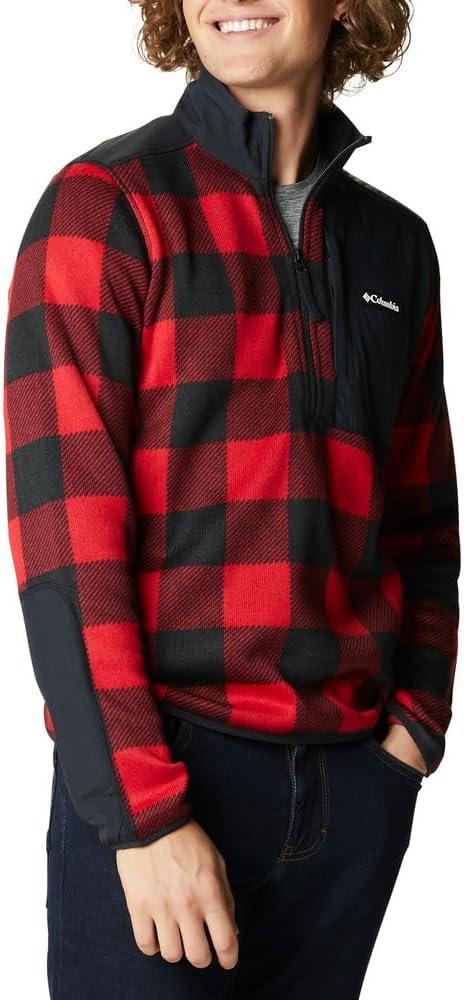 imageColumbia mens Sweater Weather Half ZipMountain Red Buffalo PrintBlack