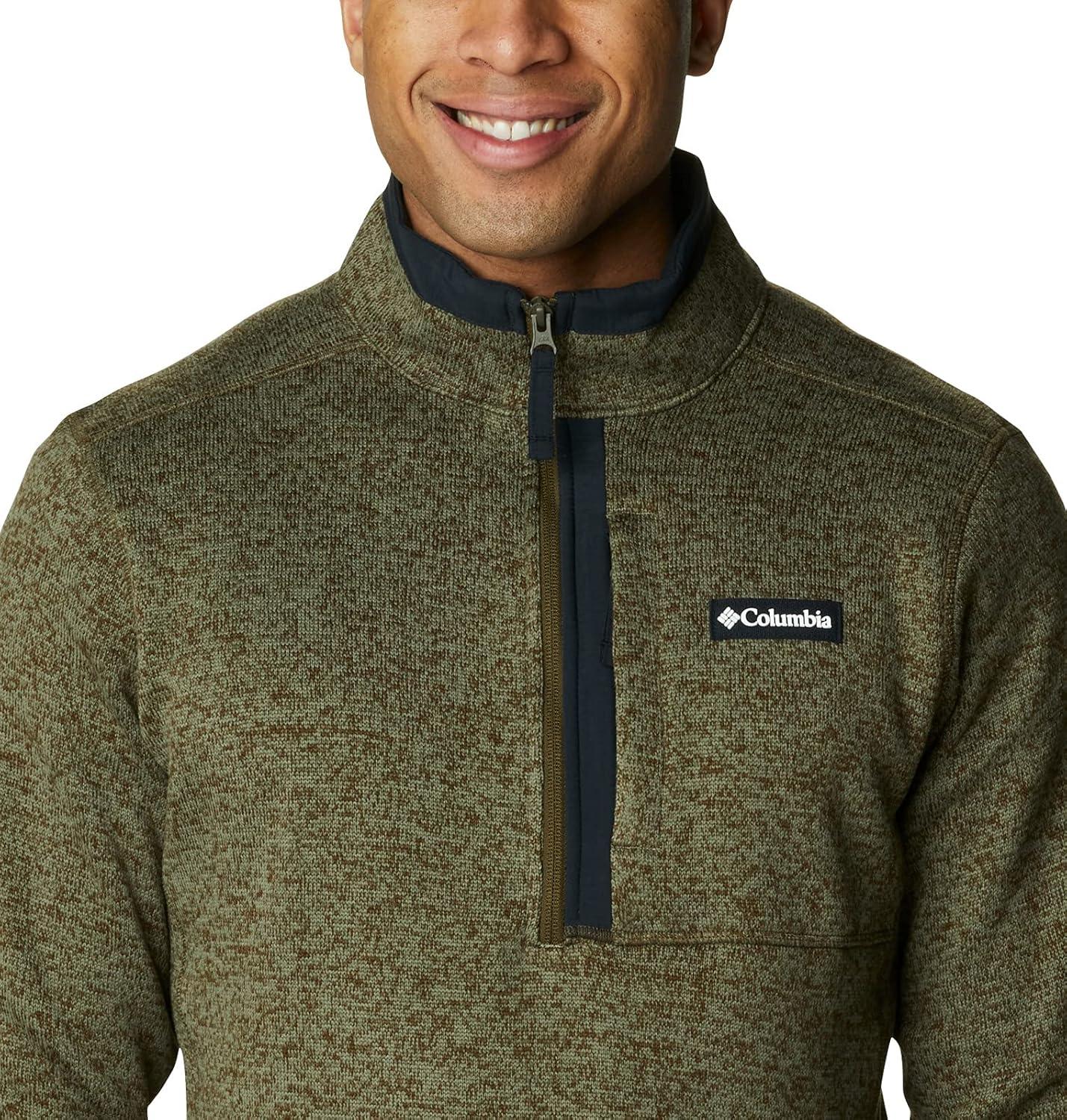 imageColumbia mens Sweater Weather Half ZipOlive Green HeatherBlack