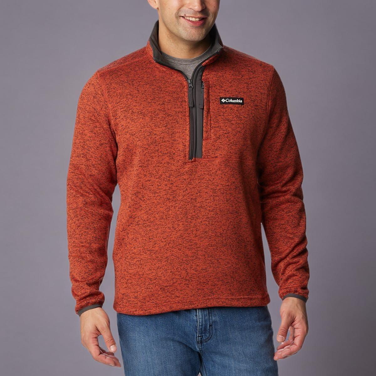 imageColumbia mens Sweater Weather Half ZipWarp Red HeatherShark
