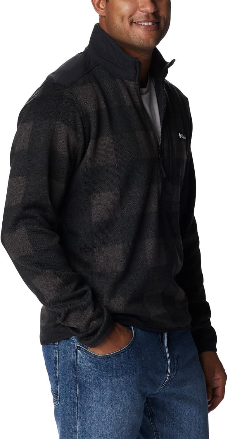 imageColumbia mens Sweater Weather II Printed Half ZipBlack Buffalo Check Print