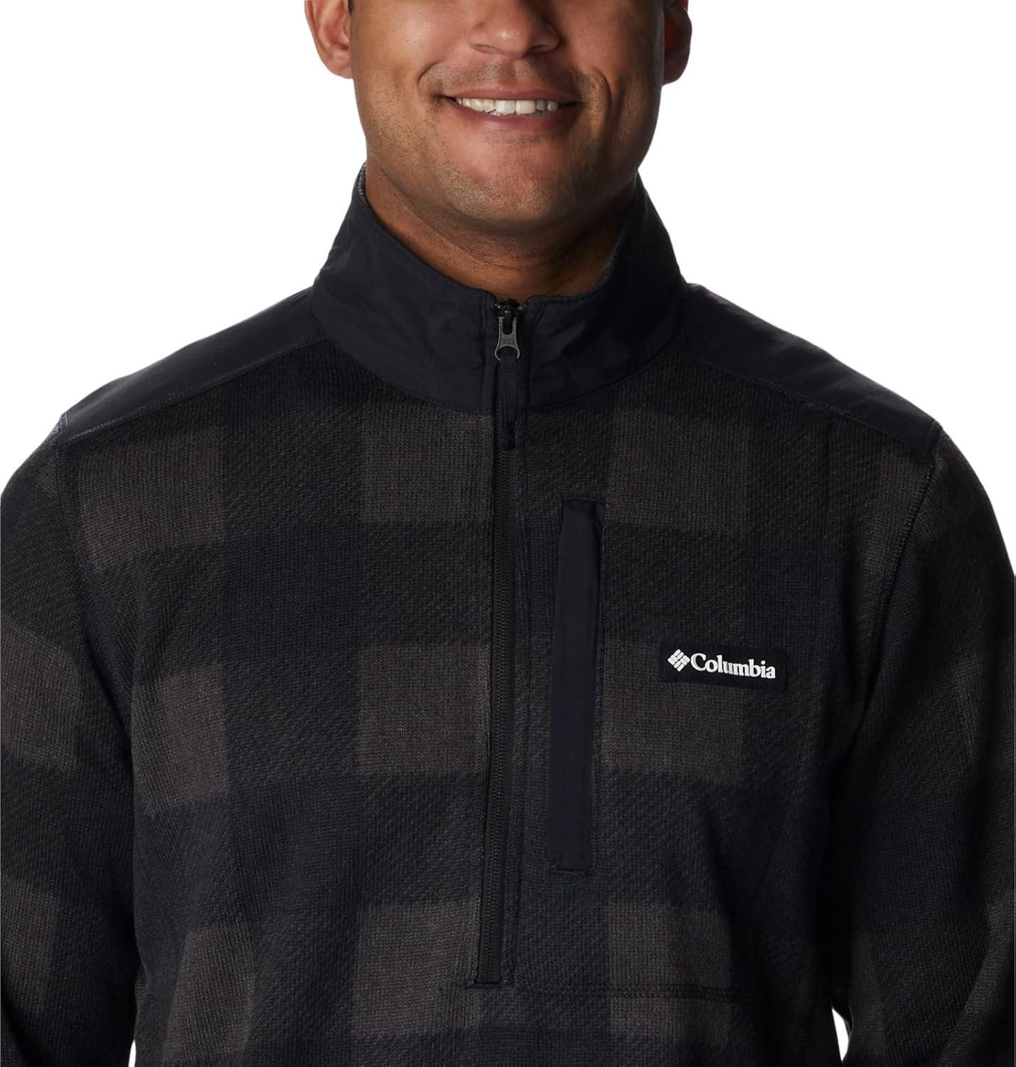 imageColumbia mens Sweater Weather II Printed Half ZipBlack Buffalo Check Print