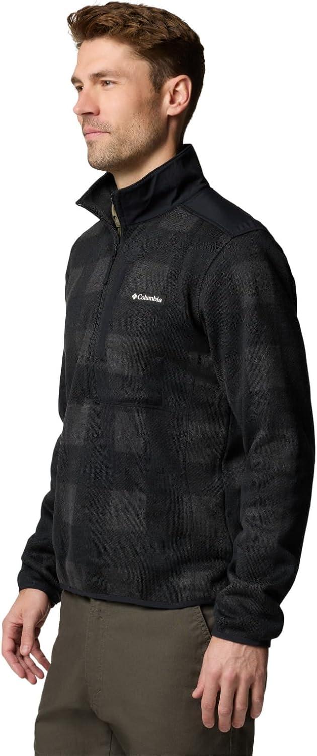 imageColumbia mens Sweater Weather II Printed Half ZipBlack BuffaloCheck PrintShark Black
