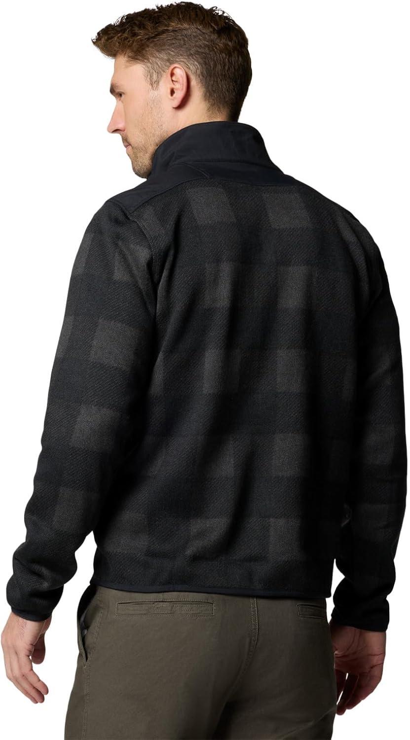imageColumbia mens Sweater Weather II Printed Half ZipBlack BuffaloCheck PrintShark Black