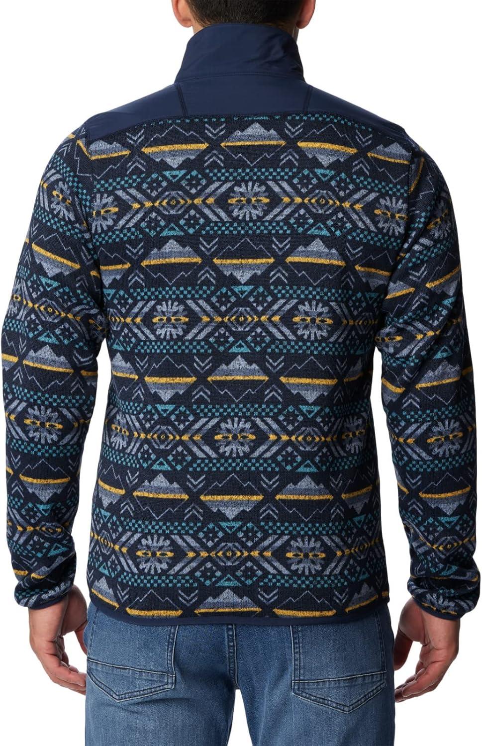 imageColumbia mens Sweater Weather II Printed Half ZipCollegiate Navy Checkered Peaks Print