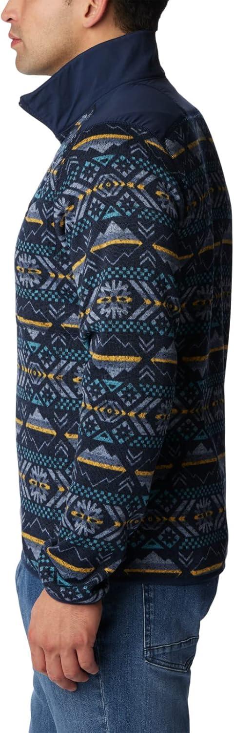 imageColumbia mens Sweater Weather II Printed Half ZipCollegiate Navy Checkered Peaks Print