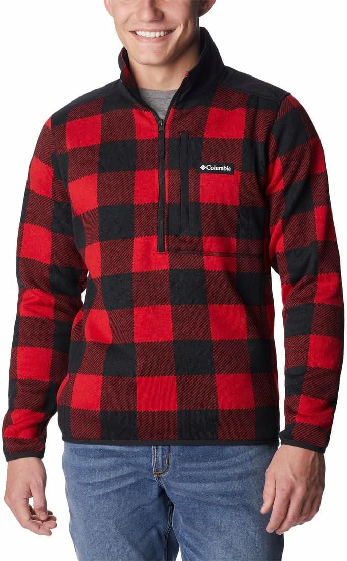 imageColumbia mens Sweater Weather II Printed Half ZipMountain Red Check Print