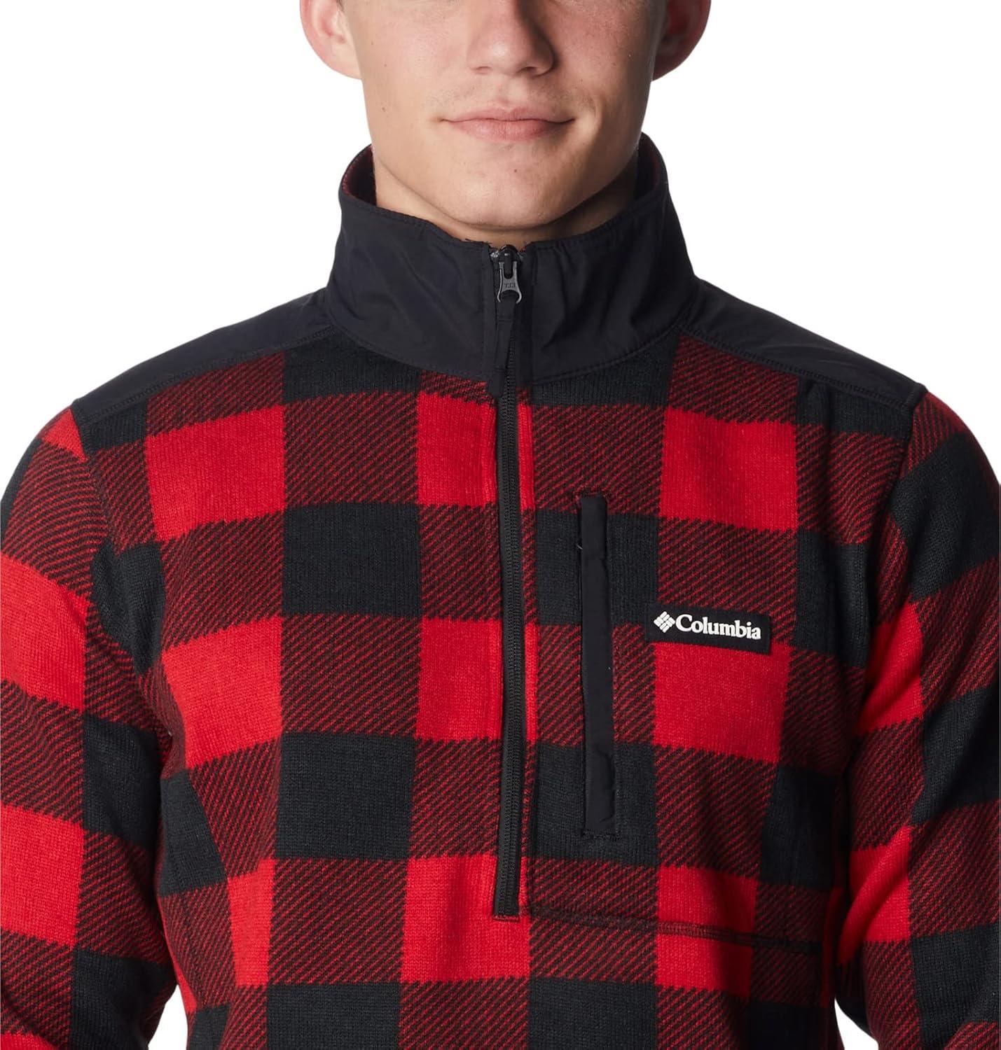 imageColumbia mens Sweater Weather II Printed Half ZipMountain Red Check Print
