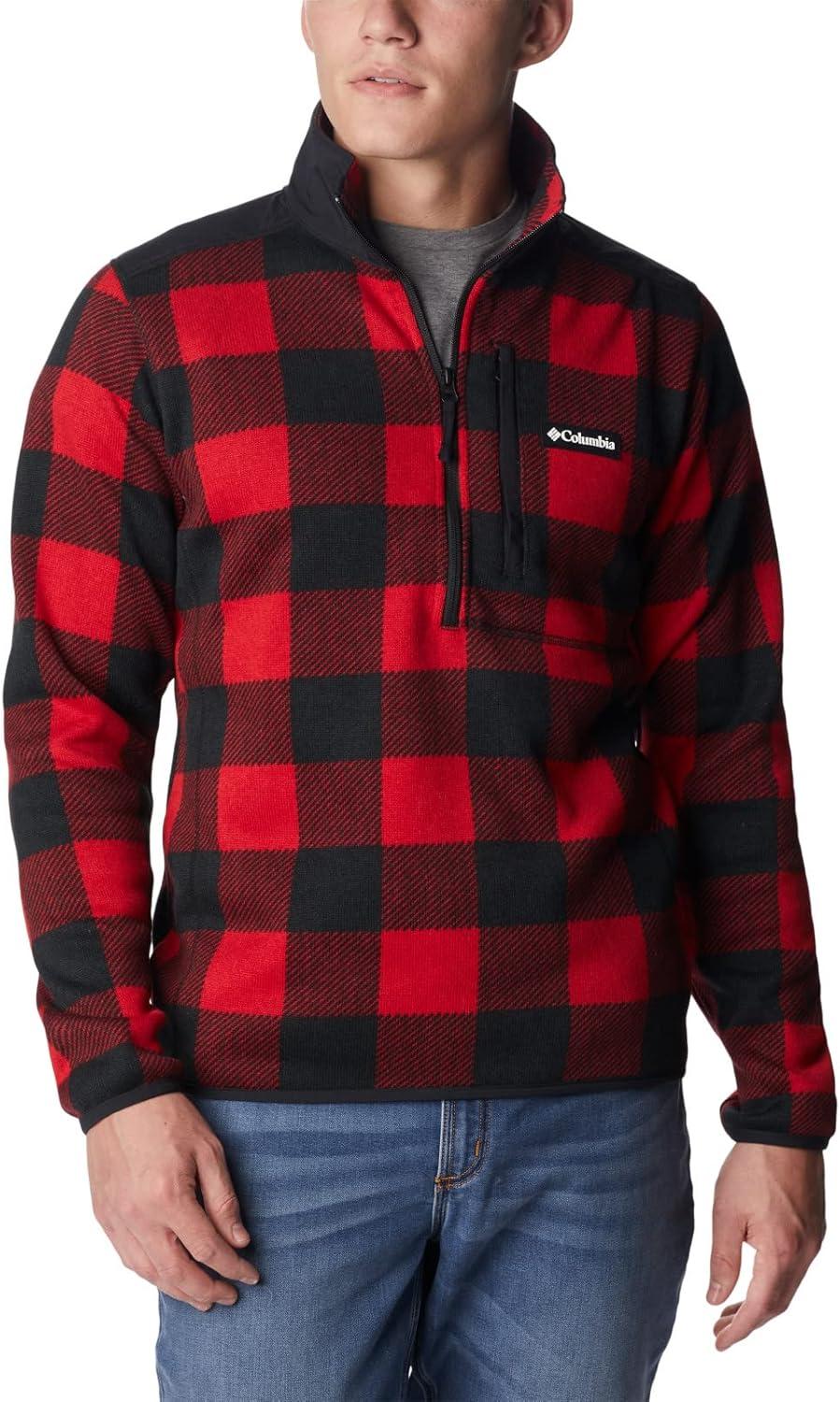 imageColumbia mens Sweater Weather II Printed Half ZipMountain Red Check Print