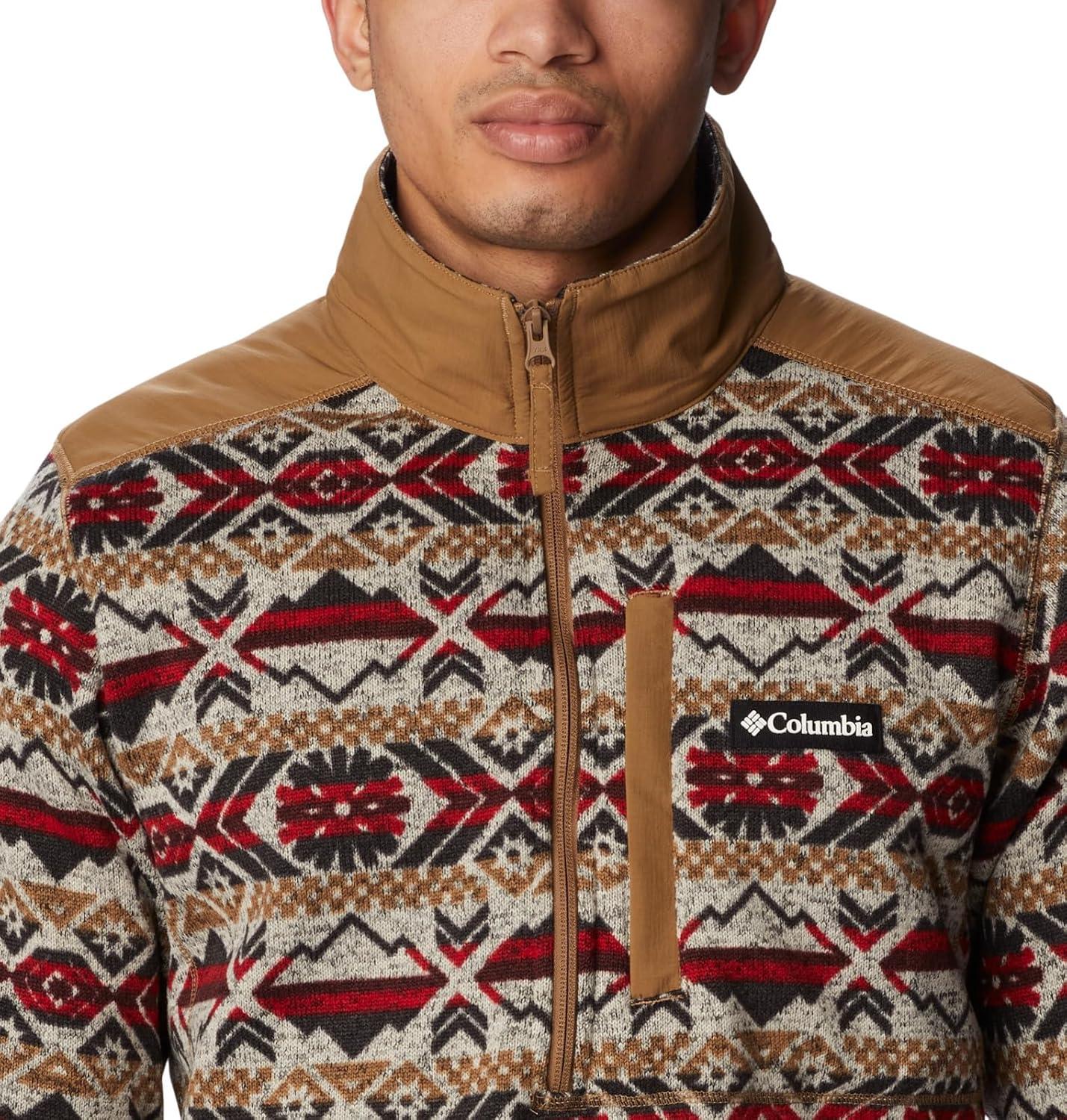 imageColumbia mens Sweater Weather II Printed Half ZipMountain Red Checkered Peaks Print