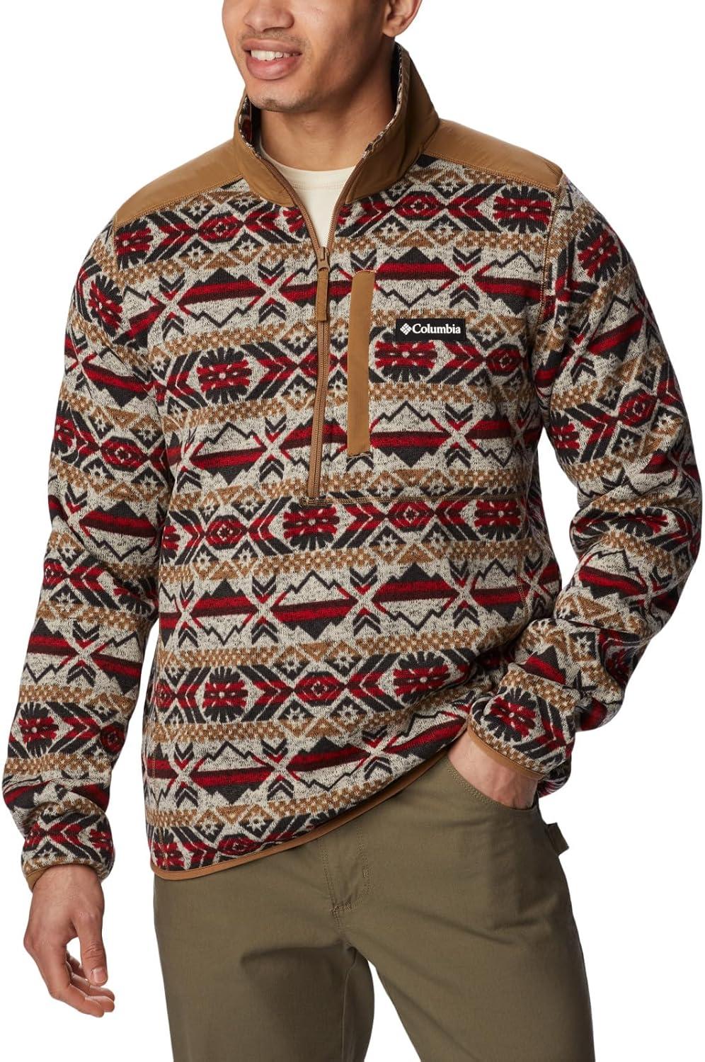 imageColumbia mens Sweater Weather II Printed Half ZipMountain Red Checkered Peaks Print