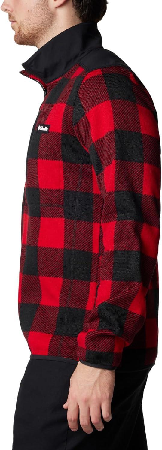 imageColumbia mens Sweater Weather II Printed Half ZipMountain RedCheck PrintMountain Red Black