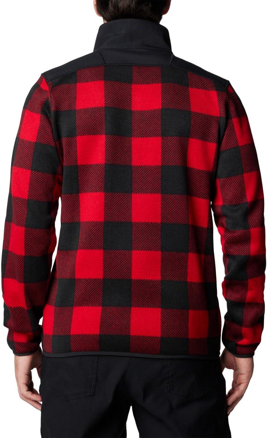 imageColumbia mens Sweater Weather II Printed Half ZipMountain RedCheck PrintMountain Red Black