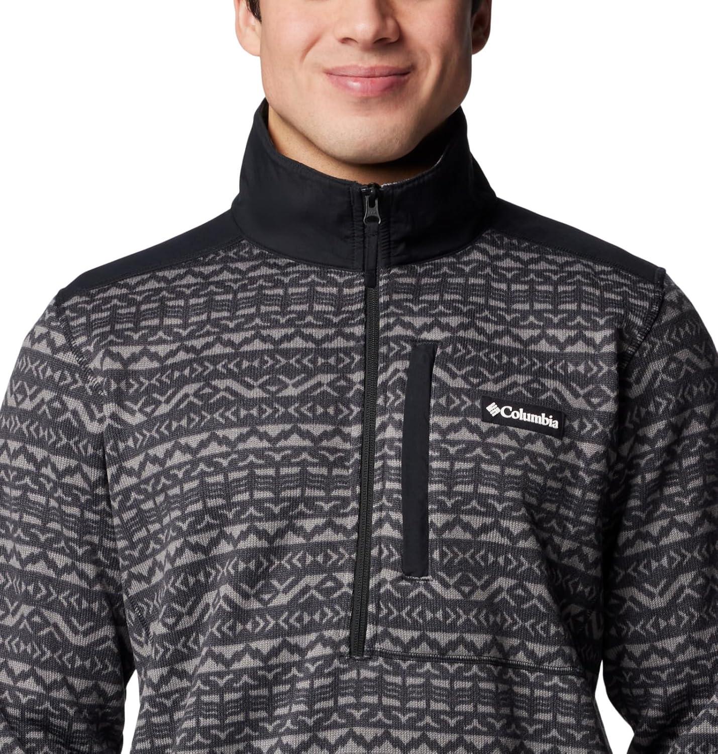 imageColumbia mens Sweater Weather II Printed Half ZipShark Madras Tonal