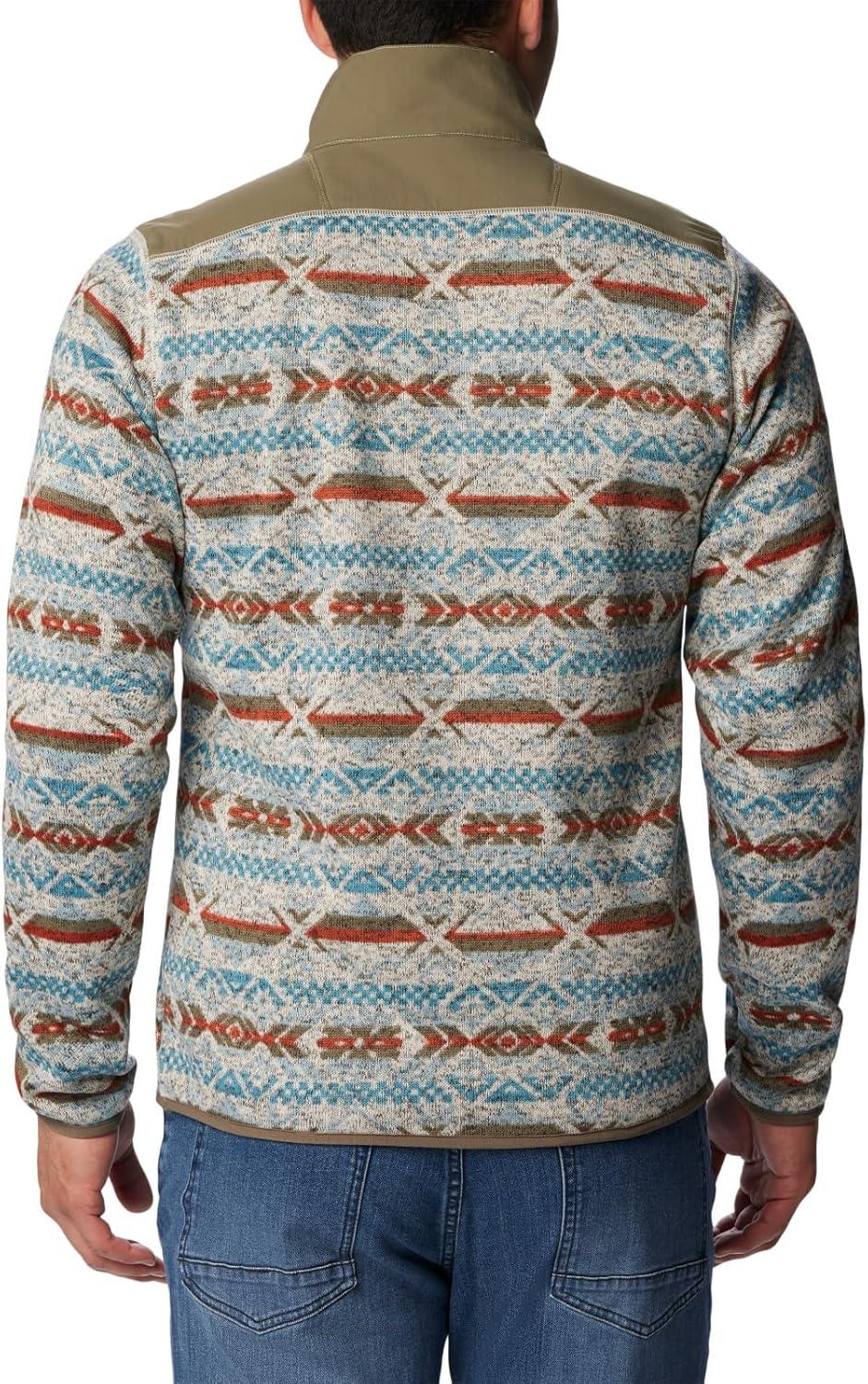 imageColumbia mens Sweater Weather II Printed Half ZipStone Blue Checkered Peaks Print