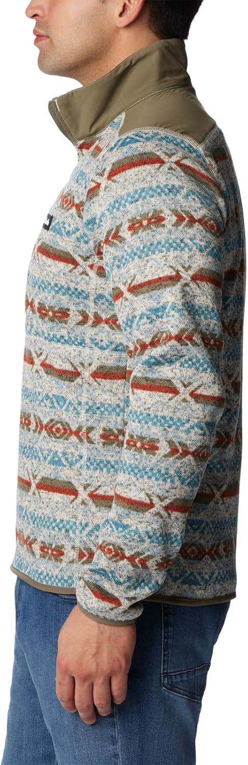 imageColumbia mens Sweater Weather II Printed Half ZipStone Blue Checkered Peaks Print