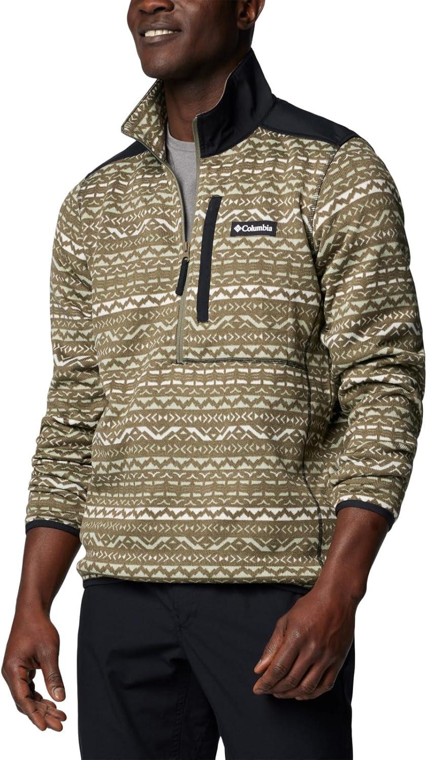 imageColumbia mens Sweater Weather II Printed Half ZipStone Green Madras Multi