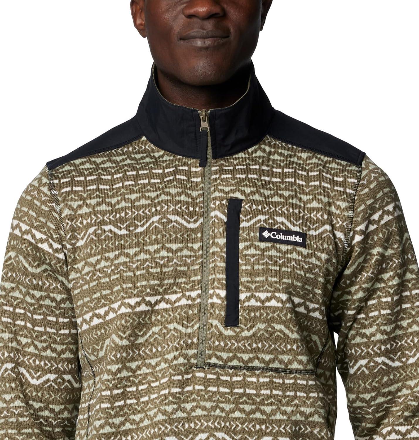 imageColumbia mens Sweater Weather II Printed Half ZipStone Green Madras Multi